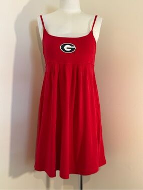 University Logo Red Spaghetti-Strap Mini Dress